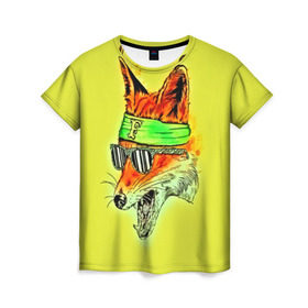 Женская футболка 3D с принтом Лиса в очках в Новосибирске, 100% полиэфир ( синтетическое хлопкоподобное полотно) | прямой крой, круглый вырез горловины, длина до линии бедер | 3d | другие | живопись | животное | картинка | лиса | очки | прикольные | разноцветные | рисунок | смех | улыбка | цветные | яркие