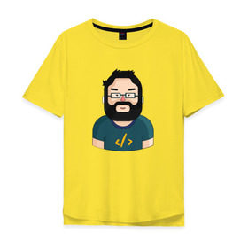 Мужская футболка хлопок Oversize с принтом Codefest`17_3 в Новосибирске, 100% хлопок | свободный крой, круглый ворот, “спинка” длиннее передней части | codefest | админ | борода | код | кодефест | кодфест | компбютер | ноутбук | программирование | программист