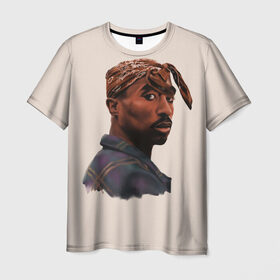 Мужская футболка 3D с принтом Tupac в Новосибирске, 100% полиэфир | прямой крой, круглый вырез горловины, длина до линии бедер | 2pac | rap | shakur | tupac | рэп | тупак | шакур
