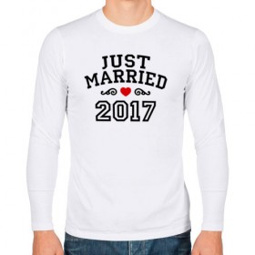 Мужской лонгслив хлопок с принтом Just married 2017 в Новосибирске, 100% хлопок |  | 2017 | just married | молодожены | свадьба