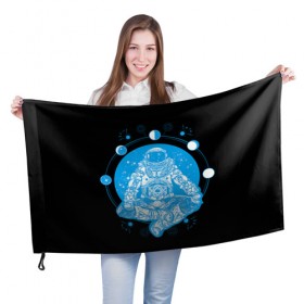 Флаг 3D с принтом Космонавт в Новосибирске, 100% полиэстер | плотность ткани — 95 г/м2, размер — 67 х 109 см. Принт наносится с одной стороны | день космонавтики | звезда | звезды | космонавт | космонавты | космос | планета | планеты | ракета | ракеты