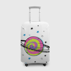 Чехол для чемодана 3D с принтом Планета в Новосибирске, 86% полиэфир, 14% спандекс | двустороннее нанесение принта, прорези для ручек и колес | звезда | звезды | космос | планета | планеты | ракета | ракеты