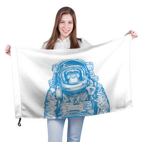 Флаг 3D с принтом Космомакака в Новосибирске, 100% полиэстер | плотность ткани — 95 г/м2, размер — 67 х 109 см. Принт наносится с одной стороны | день космонавтики | звезда | звезды | космонавт | космонавты | космос | планета | планеты | ракета | ракеты