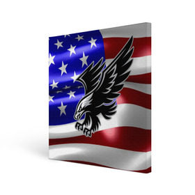 Холст квадратный с принтом Флаг США с орлом в Новосибирске, 100% ПВХ |  | Тематика изображения на принте: usa | америка | белоголовый | герб | государство | доллар | дядя сэм | звездно полосатый флаг | лысый | нато | оон | орел | птица | свобода | символ | соединённые штаты америки | страна | сша | штат
