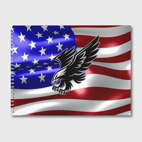 Альбом для рисования с принтом Флаг США с орлом в Новосибирске, 100% бумага
 | матовая бумага, плотность 200 мг. | Тематика изображения на принте: usa | америка | белоголовый | герб | государство | доллар | дядя сэм | звездно полосатый флаг | лысый | нато | оон | орел | птица | свобода | символ | соединённые штаты америки | страна | сша | штат