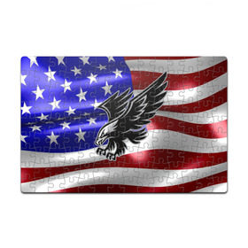 Пазл магнитный 126 элементов с принтом Флаг США с орлом в Новосибирске, полимерный материал с магнитным слоем | 126 деталей, размер изделия —  180*270 мм | usa | америка | белоголовый | герб | государство | доллар | дядя сэм | звездно полосатый флаг | лысый | нато | оон | орел | птица | свобода | символ | соединённые штаты америки | страна | сша | штат