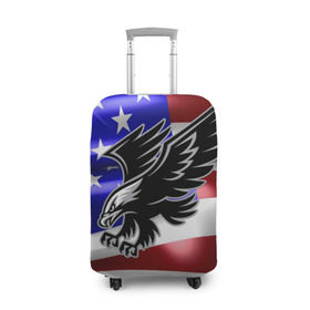 Чехол для чемодана 3D с принтом Флаг США с орлом в Новосибирске, 86% полиэфир, 14% спандекс | двустороннее нанесение принта, прорези для ручек и колес | usa | америка | белоголовый | герб | государство | доллар | дядя сэм | звездно полосатый флаг | лысый | нато | оон | орел | птица | свобода | символ | соединённые штаты америки | страна | сша | штат