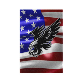 Обложка для паспорта матовая кожа с принтом Флаг США с орлом в Новосибирске, натуральная матовая кожа | размер 19,3 х 13,7 см; прозрачные пластиковые крепления | Тематика изображения на принте: usa | америка | белоголовый | герб | государство | доллар | дядя сэм | звездно полосатый флаг | лысый | нато | оон | орел | птица | свобода | символ | соединённые штаты америки | страна | сша | штат
