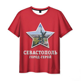 Мужская футболка 3D с принтом Севастополь город-герой в Новосибирске, 100% полиэфир | прямой крой, круглый вырез горловины, длина до линии бедер | 