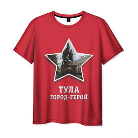 Мужская футболка 3D с принтом Тула город-герой в Новосибирске, 100% полиэфир | прямой крой, круглый вырез горловины, длина до линии бедер | битва | великая | война | герой | город | день | отечественная | победы | тула