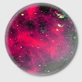 Значок с принтом Розовый космос в Новосибирске,  металл | круглая форма, металлическая застежка в виде булавки | nebula | space | star | вселенная | звезды | земля | космический | космос | планеты | плеяды | пространство | созвездие