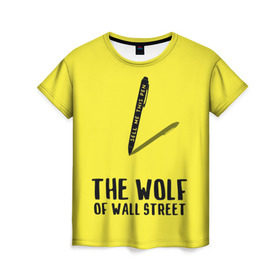 Женская футболка 3D с принтом Волк с Уолл Стрит в Новосибирске, 100% полиэфир ( синтетическое хлопкоподобное полотно) | прямой крой, круглый вырез горловины, длина до линии бедер | Тематика изображения на принте: the wolf of wall street | волк с уолл стрит | леонардо дикаприо | мартин скорсезе | продай мне эту ручку