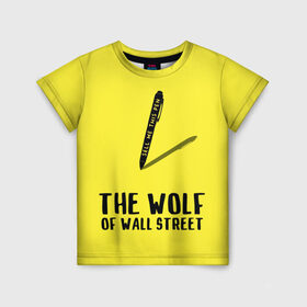 Детская футболка 3D с принтом Волк с Уолл Стрит в Новосибирске, 100% гипоаллергенный полиэфир | прямой крой, круглый вырез горловины, длина до линии бедер, чуть спущенное плечо, ткань немного тянется | Тематика изображения на принте: the wolf of wall street | волк с уолл стрит | леонардо дикаприо | мартин скорсезе | продай мне эту ручку