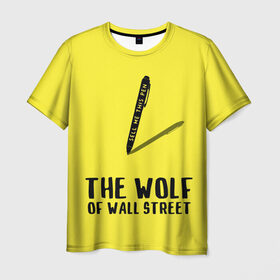 Мужская футболка 3D с принтом Волк с Уолл Стрит в Новосибирске, 100% полиэфир | прямой крой, круглый вырез горловины, длина до линии бедер | the wolf of wall street | волк с уолл стрит | леонардо дикаприо | мартин скорсезе | продай мне эту ручку