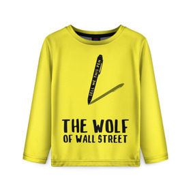Детский лонгслив 3D с принтом Волк с Уолл Стрит в Новосибирске, 100% полиэстер | длинные рукава, круглый вырез горловины, полуприлегающий силуэт
 | the wolf of wall street | волк с уолл стрит | леонардо дикаприо | мартин скорсезе | продай мне эту ручку
