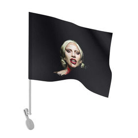Флаг для автомобиля с принтом Леди Гага в Новосибирске, 100% полиэстер | Размер: 30*21 см | lady gaga | леди гага