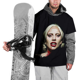 Накидка на куртку 3D с принтом Леди Гага в Новосибирске, 100% полиэстер |  | lady gaga | леди гага