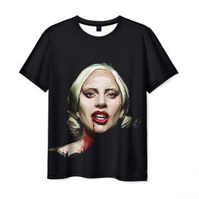 Мужская футболка 3D с принтом Леди Гага в Новосибирске, 100% полиэфир | прямой крой, круглый вырез горловины, длина до линии бедер | Тематика изображения на принте: lady gaga | леди гага