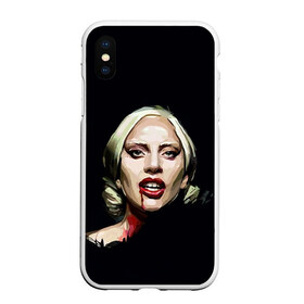 Чехол для iPhone XS Max матовый с принтом Леди Гага в Новосибирске, Силикон | Область печати: задняя сторона чехла, без боковых панелей | Тематика изображения на принте: lady gaga | леди гага