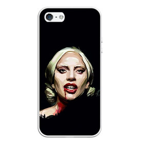 Чехол для iPhone 5/5S матовый с принтом Леди Гага в Новосибирске, Силикон | Область печати: задняя сторона чехла, без боковых панелей | Тематика изображения на принте: lady gaga | леди гага