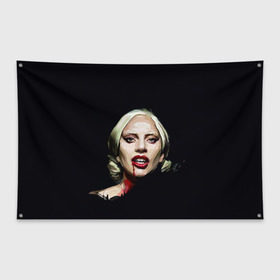 Флаг-баннер с принтом Леди Гага в Новосибирске, 100% полиэстер | размер 67 х 109 см, плотность ткани — 95 г/м2; по краям флага есть четыре люверса для крепления | lady gaga | леди гага