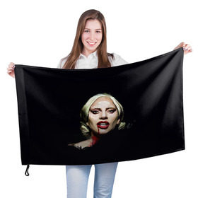 Флаг 3D с принтом Леди Гага в Новосибирске, 100% полиэстер | плотность ткани — 95 г/м2, размер — 67 х 109 см. Принт наносится с одной стороны | lady gaga | леди гага