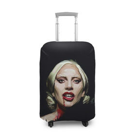 Чехол для чемодана 3D с принтом Леди Гага в Новосибирске, 86% полиэфир, 14% спандекс | двустороннее нанесение принта, прорези для ручек и колес | Тематика изображения на принте: lady gaga | леди гага