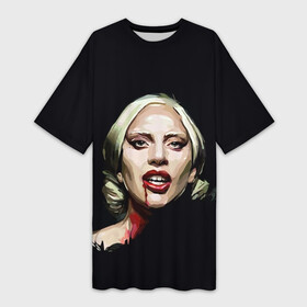 Платье-футболка 3D с принтом Леди Гага в Новосибирске,  |  | lady gaga | леди гага