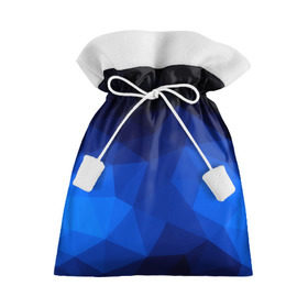 Подарочный 3D мешок с принтом Синие полигоны в Новосибирске, 100% полиэстер | Размер: 29*39 см | Тематика изображения на принте: абстракция | бумага | геометрия | грани | изгиб | линии | полигоны | полосы | постель | розовый | сочетания | текстура | треугольники