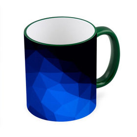 Кружка 3D с принтом Синие полигоны в Новосибирске, керамика | ёмкость 330 мл | абстракция | бумага | геометрия | грани | изгиб | линии | полигоны | полосы | постель | розовый | сочетания | текстура | треугольники