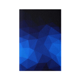 Обложка для паспорта матовая кожа с принтом Синие полигоны в Новосибирске, натуральная матовая кожа | размер 19,3 х 13,7 см; прозрачные пластиковые крепления | абстракция | бумага | геометрия | грани | изгиб | линии | полигоны | полосы | постель | розовый | сочетания | текстура | треугольники