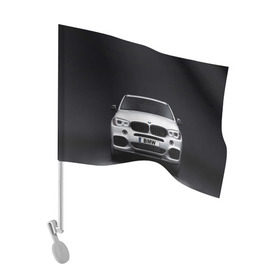 Флаг для автомобиля с принтом BMW X5 в Новосибирске, 100% полиэстер | Размер: 30*21 см | bmw | x3 x4 x5 x6 x7 x8 | авто | автомобиль | блатная | бмв | бумер | бэха | иномарка | концерн | красивая | крутая | марка немецкая | машина | пацанский таз | прикольная | тачила | тачка