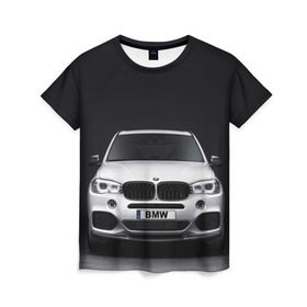 Женская футболка 3D с принтом BMW X5 в Новосибирске, 100% полиэфир ( синтетическое хлопкоподобное полотно) | прямой крой, круглый вырез горловины, длина до линии бедер | bmw | x3 x4 x5 x6 x7 x8 | авто | автомобиль | блатная | бмв | бумер | бэха | иномарка | концерн | красивая | крутая | марка немецкая | машина | пацанский таз | прикольная | тачила | тачка