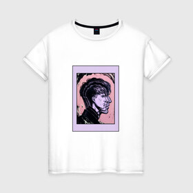 Женская футболка хлопок с принтом Стильная картинка в Новосибирске, 100% хлопок | прямой крой, круглый вырез горловины, длина до линии бедер, слегка спущенное плечо | голова | искусство | профиль | стиль | стильная картинка