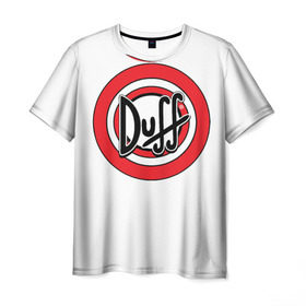 Мужская футболка 3D с принтом Дафф в Новосибирске, 100% полиэфир | прямой крой, круглый вырез горловины, длина до линии бедер | bart | duff | homer | simpsons | гомер | дафф | симпсоны