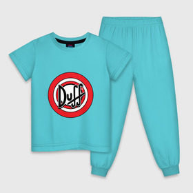 Детская пижама хлопок с принтом пиво Дафф в Новосибирске, 100% хлопок |  брюки и футболка прямого кроя, без карманов, на брюках мягкая резинка на поясе и по низу штанин
 | duff | homer | moes | simpsons | гомер | дафф | симпсоны
