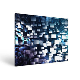 Холст прямоугольный с принтом 3D куб в Новосибирске, 100% ПВХ |  | абстракция | геометрия | квадраты | металлический | синие | стальные | текстура | фигуры