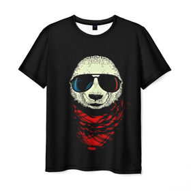 Мужская футболка 3D с принтом Панда Хипстер в Новосибирске, 100% полиэфир | прямой крой, круглый вырез горловины, длина до линии бедер | 3d | бандана | животные | медвежата | очки | панда хипстер | прикольные | стильные
