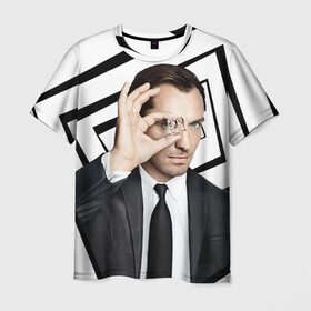 Мужская футболка 3D с принтом Джуд Лоу в Новосибирске, 100% полиэфир | прямой крой, круглый вырез горловины, длина до линии бедер | актер | ватсон | джуд | джуд лоу | лоу | холмс | шерлок