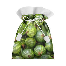 Подарочный 3D мешок с принтом Крыжовник в Новосибирске, 100% полиэстер | Размер: 29*39 см | еда | зеленый | крыжовник | растения | текстура | фрукты | ягоды