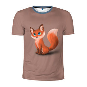 Мужская футболка 3D спортивная с принтом Paint в Новосибирске, 100% полиэстер с улучшенными характеристиками | приталенный силуэт, круглая горловина, широкие плечи, сужается к линии бедра | fox | red | лиса | лисенок | рыжая