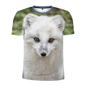 Мужская футболка 3D спортивная с принтом White Fox в Новосибирске, 100% полиэстер с улучшенными характеристиками | приталенный силуэт, круглая горловина, широкие плечи, сужается к линии бедра | fox | red | лиса | лисенок | рыжая