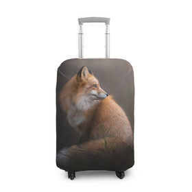 Чехол для чемодана 3D с принтом Лиса в Новосибирске, 86% полиэфир, 14% спандекс | двустороннее нанесение принта, прорези для ручек и колес | fox | red | лиса | лисенок | рыжая
