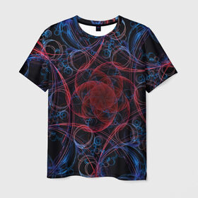 Мужская футболка 3D с принтом Оптические линии в Новосибирске, 100% полиэфир | прямой крой, круглый вырез горловины, длина до линии бедер | 3d | абстракция | другие | краска | линии | оптические | полосы | прикольные | разводы | узоры | фрактал | цветные | яркие