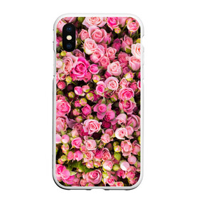 Чехол для iPhone XS Max матовый с принтом Розовый рай в Новосибирске, Силикон | Область печати: задняя сторона чехла, без боковых панелей | бутон | лепестки | роза | розовый | розочка | цветок | цветы