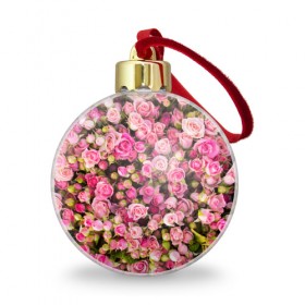 Ёлочный шар с принтом Розовый рай в Новосибирске, Пластик | Диаметр: 77 мм | бутон | лепестки | роза | розовый | розочка | цветок | цветы