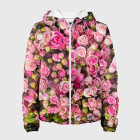 Женская куртка 3D с принтом Розовый рай в Новосибирске, ткань верха — 100% полиэстер, подклад — флис | прямой крой, подол и капюшон оформлены резинкой с фиксаторами, два кармана без застежек по бокам, один большой потайной карман на груди. Карман на груди застегивается на липучку | бутон | лепестки | роза | розовый | розочка | цветок | цветы