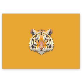 Поздравительная открытка с принтом Тигр в Новосибирске, 100% бумага | плотность бумаги 280 г/м2, матовая, на обратной стороне линовка и место для марки
 | животные | жищники | новинки | подарок | популярное | яркие