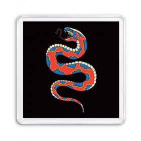 Магнит 55*55 с принтом Змея в Новосибирске, Пластик | Размер: 65*65 мм; Размер печати: 55*55 мм | Тематика изображения на принте: змея | кобра | самурай | тату | япония