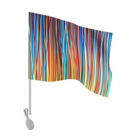 Флаг для автомобиля с принтом Colored stripes в Новосибирске, 100% полиэстер | Размер: 30*21 см | 3d | colored stripes | абстракция | другие | картинка | краски | линии | отблеск | полосы | прикольные | радуга | свет | цветные | яркие